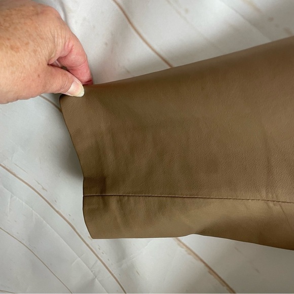 Pistola | Roman Tan Faux Leather Double Breasted Blazer New - Picture 6 of 11